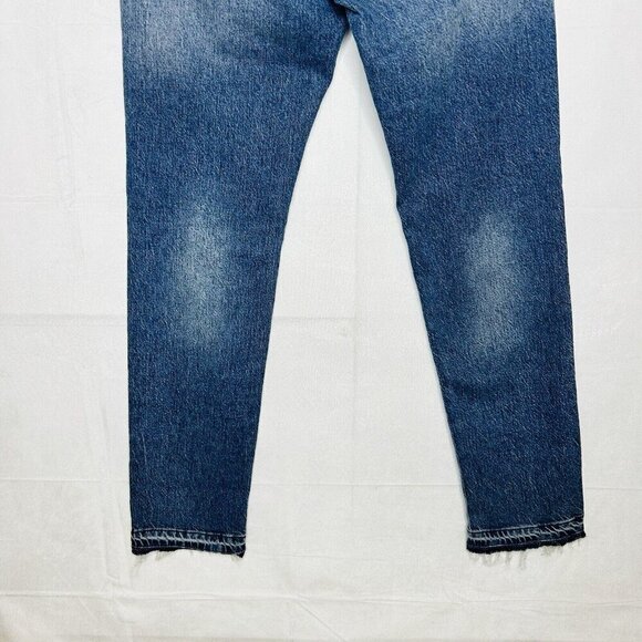 We The Free People Jeans Sz 27 (30x30) Blue Denim Distressed Straight Leg - Picture 11 of 13